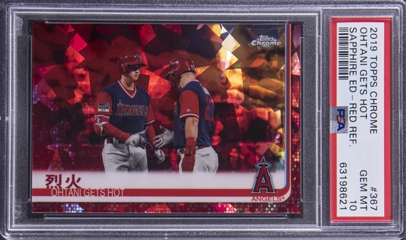2019 Topps Chrome Sapphire Edition Red Refractor #367 Ohtani Gets Hot (#5/5)  - PSA GEM MT 10 Population 1!